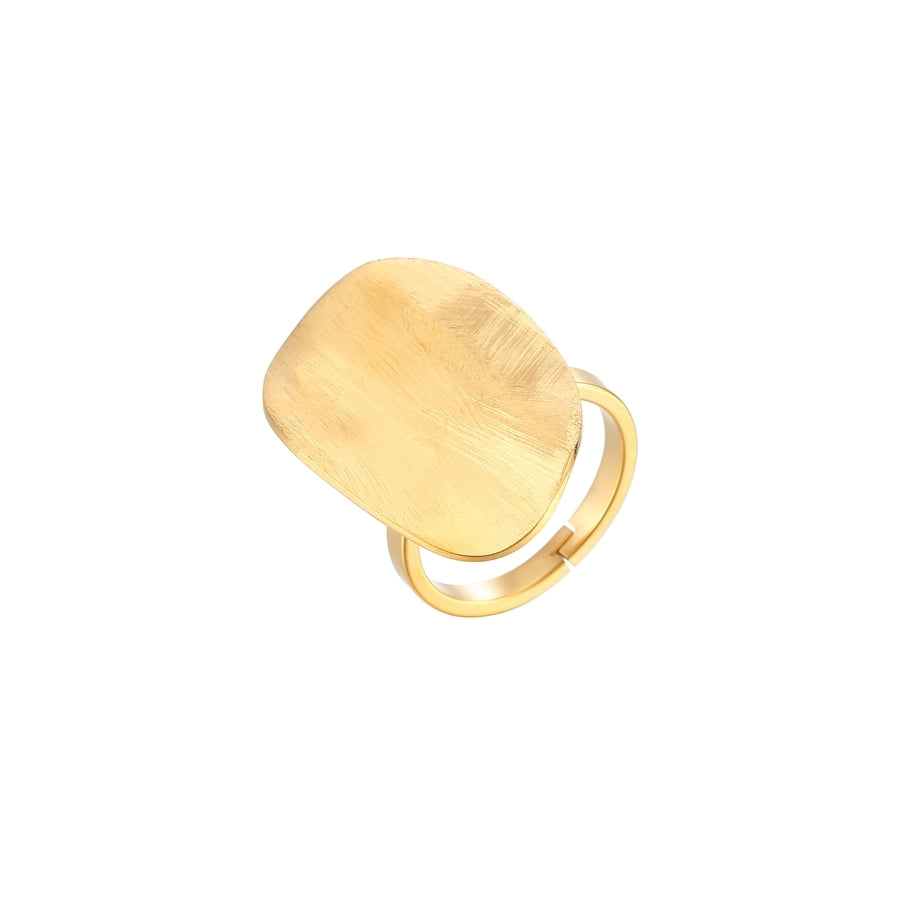 Flat Round Ring [304 Stainless Steel 18K Gold Plated]