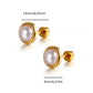 Round IPearl Earrings [304 Stainless Steel,18K Gold Plated]