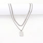 Cross Rectangle Necklace [201 Stainless Steel 304 Stainless Steel]