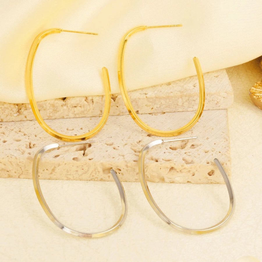 Irregular Hoop Earrings [304 Stainless Steel]