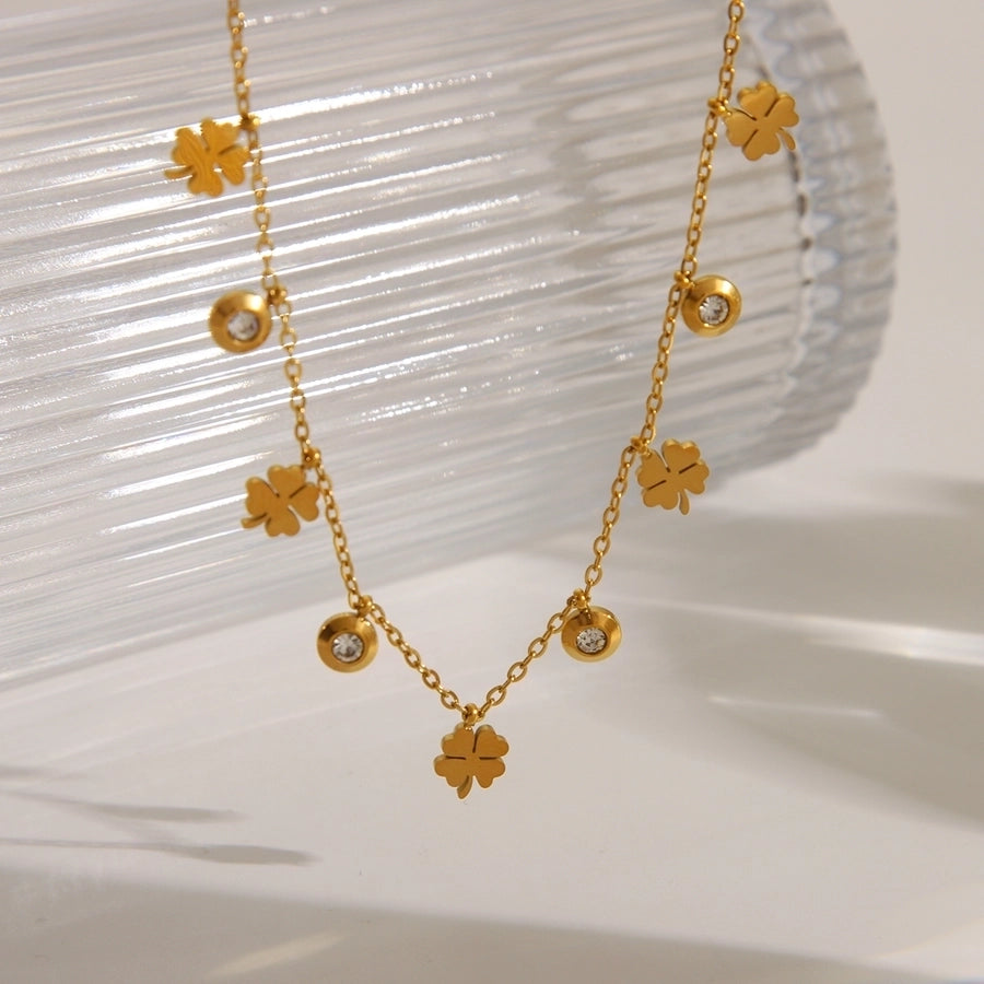 Star/Flower Bracelet/Necklace [304 Stainless Steel, 18K Gold Plated]