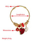 Heart Shape Rhinestones Bangle Bracelet [304 Stainless Steel, Alloy