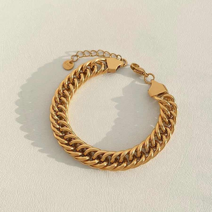 Thick Chain Bracelets [304 Stainless Steel,16K Gold Plated]