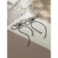 Heart Shape Bow Knot Wax Rope Earrings [304 Stainless Steel]