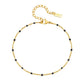 Black Beads Anklet [201 Stainless Steel, 18K Gold Plated]