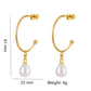 Drop Pearl Hoop Earrings [316 Stainless Steel,18K Gold Plated]