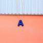 Resin Letter Necklace [304 Stainless Steel,14K Gold Plated]