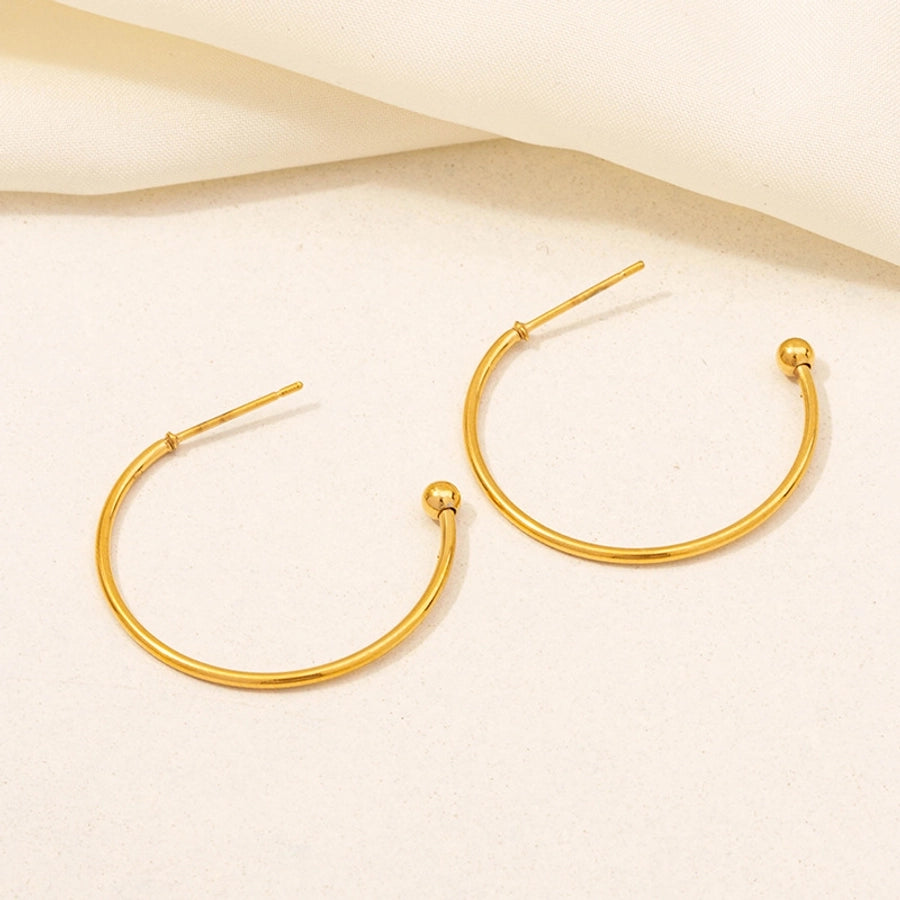 U Shape Circle Hoop Earrings [304 Stainless Steel,18K Gold Plated]