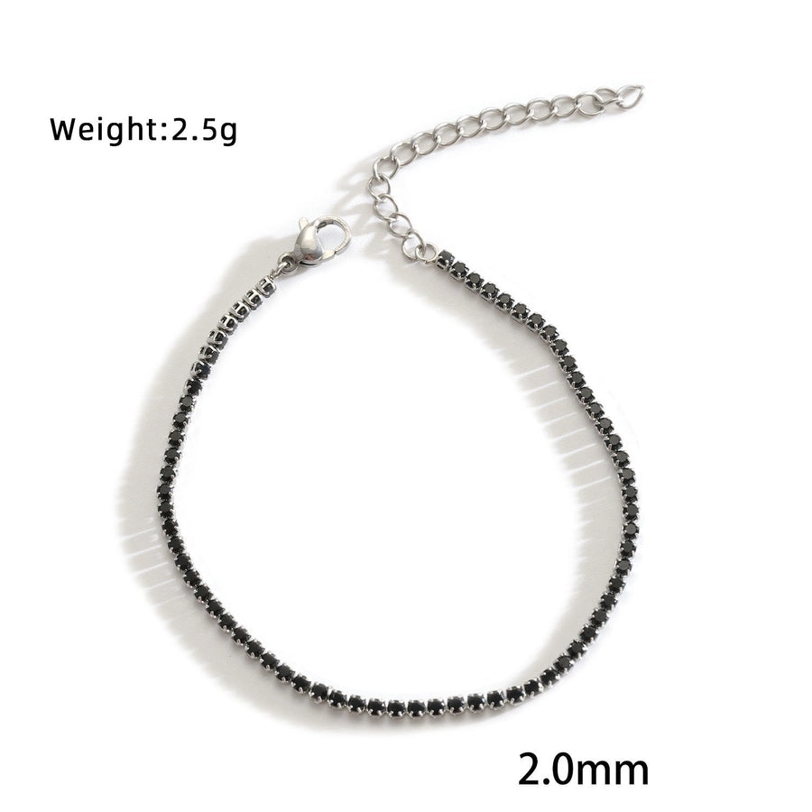 Round Zircon Bracelets [304 Stainless Steel]