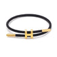 H Letter Wire Rope  Bracelets [304 Stainless Steel, 18K Gold Plated]