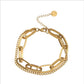 Double Link Chain Bracelet [304 Stainless Steel, 18K Gold Plated]