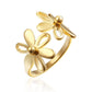 Flower Open Ring [304 Stainless Steel, 18K Gold Plated]