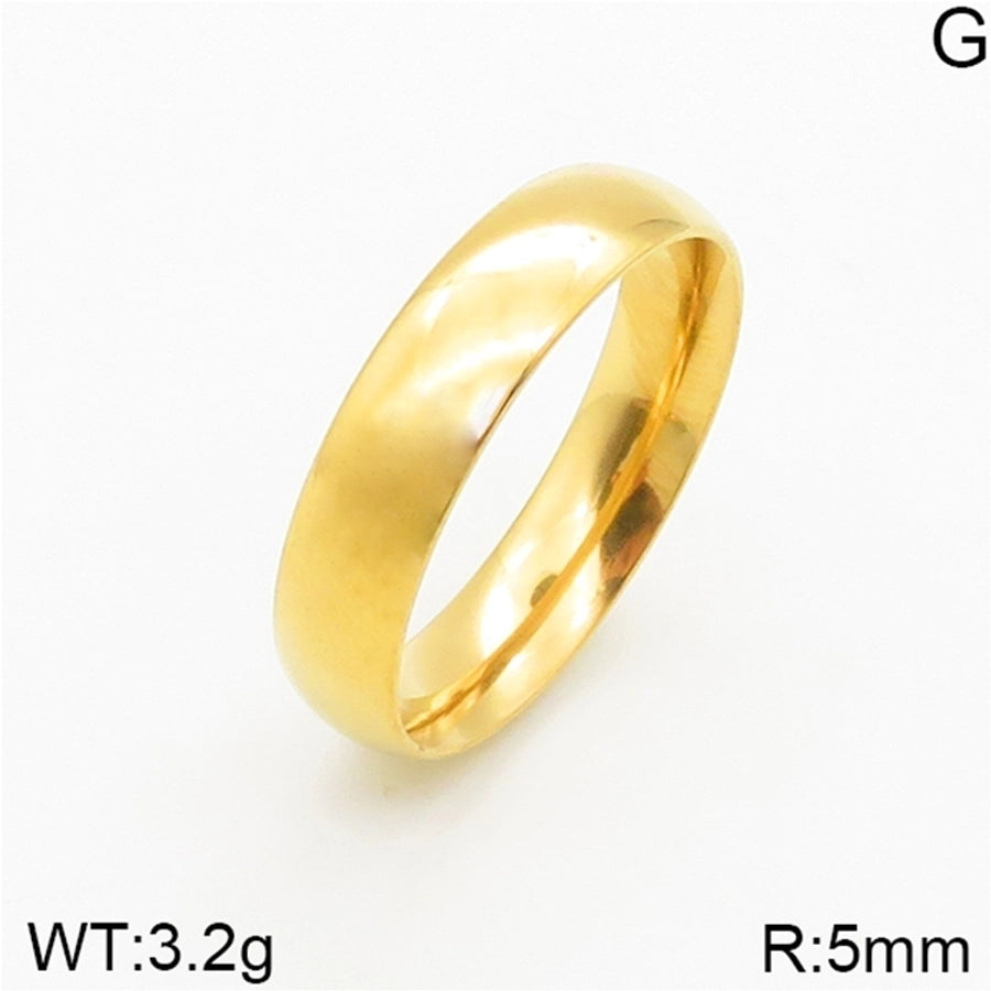 Round Ring [304 Stainless Steel 18K Gold Plated]