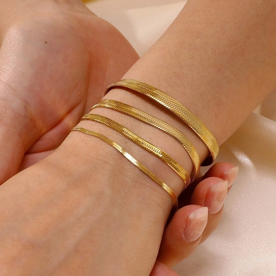 Snake Chain Bracelets [304 Stainless Steel, 18K Gold Plated]