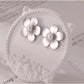 Round Flower Artificial Pearls Earrings [304 Stainless Steel,18K Gold Plated]