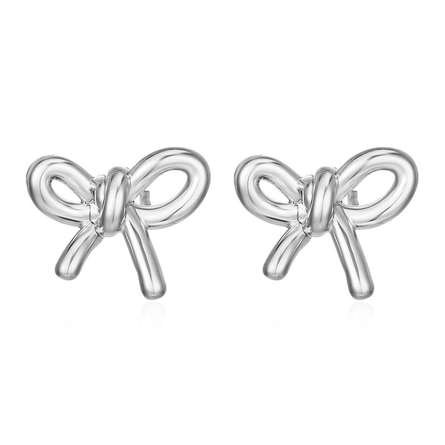 Bow Knot Earrings [304 Stainless Steel,18K Gold Plated]