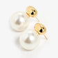 Artificial Pearls Stud Earrings [304 Stainless Steel, 18K Gold Plated]