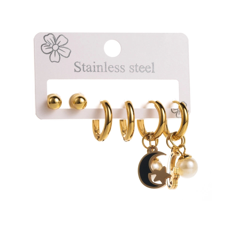 Random Style Earrings Set [304 Stainless Steel, 18K Gold Plated]