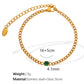 Glass Stone Curb Chain Bracelet [304 Stainless Steel,18K Gold Plated]