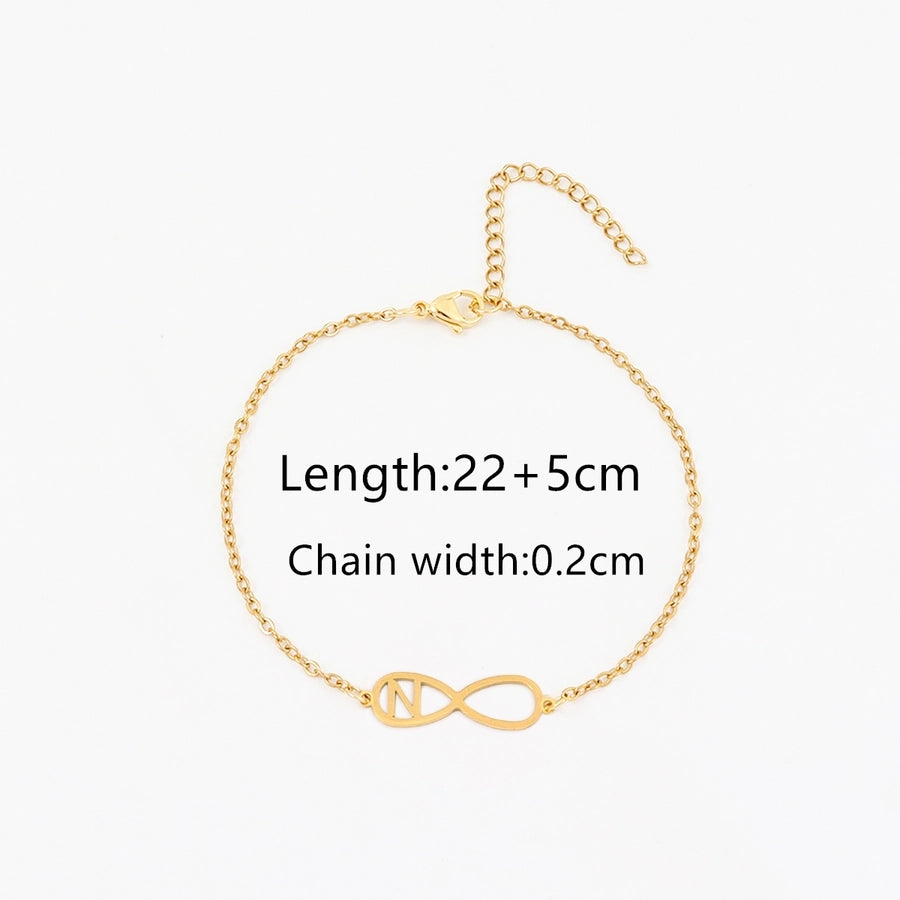 Brief Infinity Anklet [201.304 Edelstahl, 18K Gold plattiert]