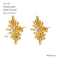 Hexagram Inlay Artificial Pearls Earrings [304 Stainless Steel,18K Gold Plated]