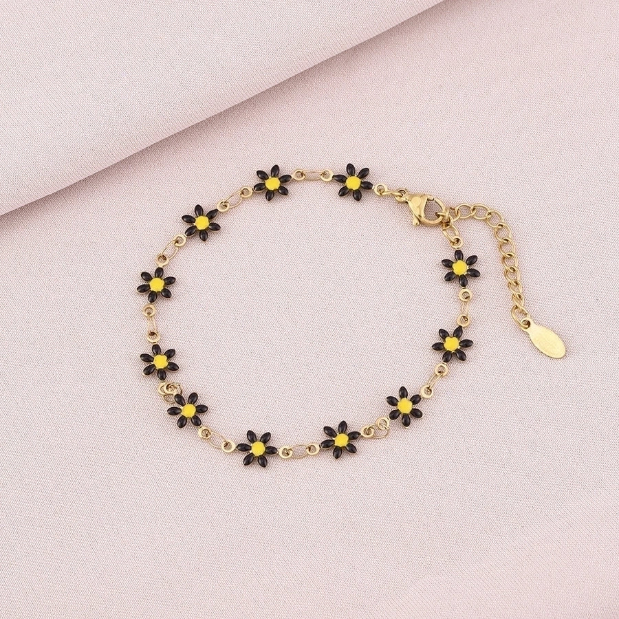 Basic Flower Bracelet [304 Stainless Steel,18K Gold Plated]