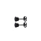 Black Shiny Round Ear Studs Earrings [304 Stainless Steel]