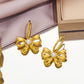 Bow Knot Drop Earrings [316 Stainless Steel,18K Gold Plated]