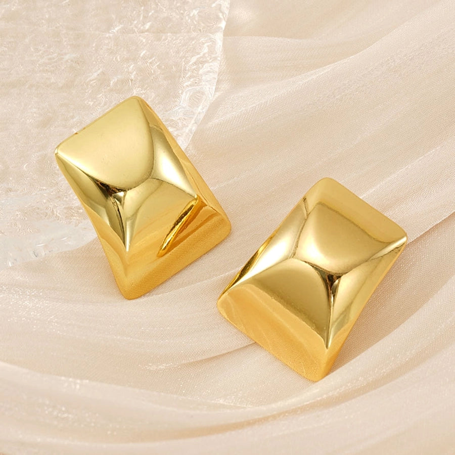 Square Earrings [304 Stainless Steel,18K Gold Plated]