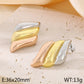 Tricolor wING Earrings [304 Stainless Steel, 18K Gold Plated]