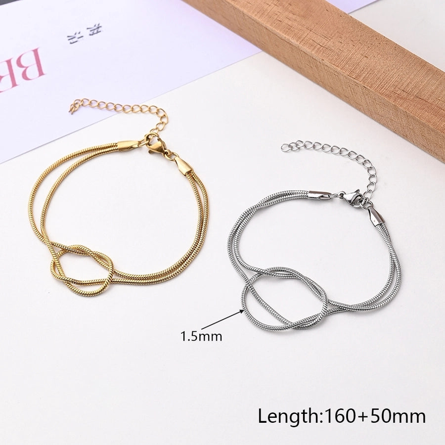 Simple Knot Bracelet [304 Stainless Steel,18K Gold Plated]