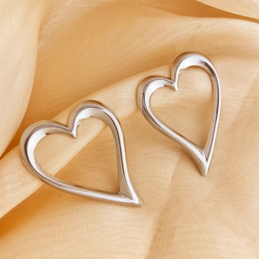 Hollow Heart Earrings [304 Stainless Steel]