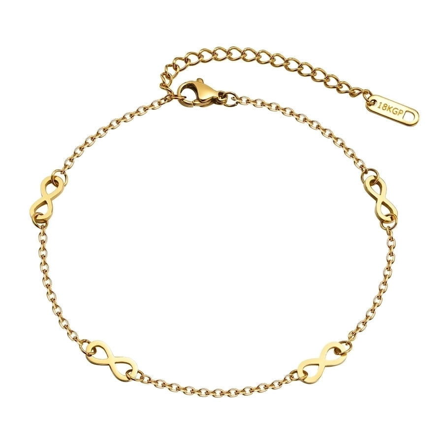 Moon Flower Butterfly Anklet [201 Stainless Steel, 18K Gold Plated]