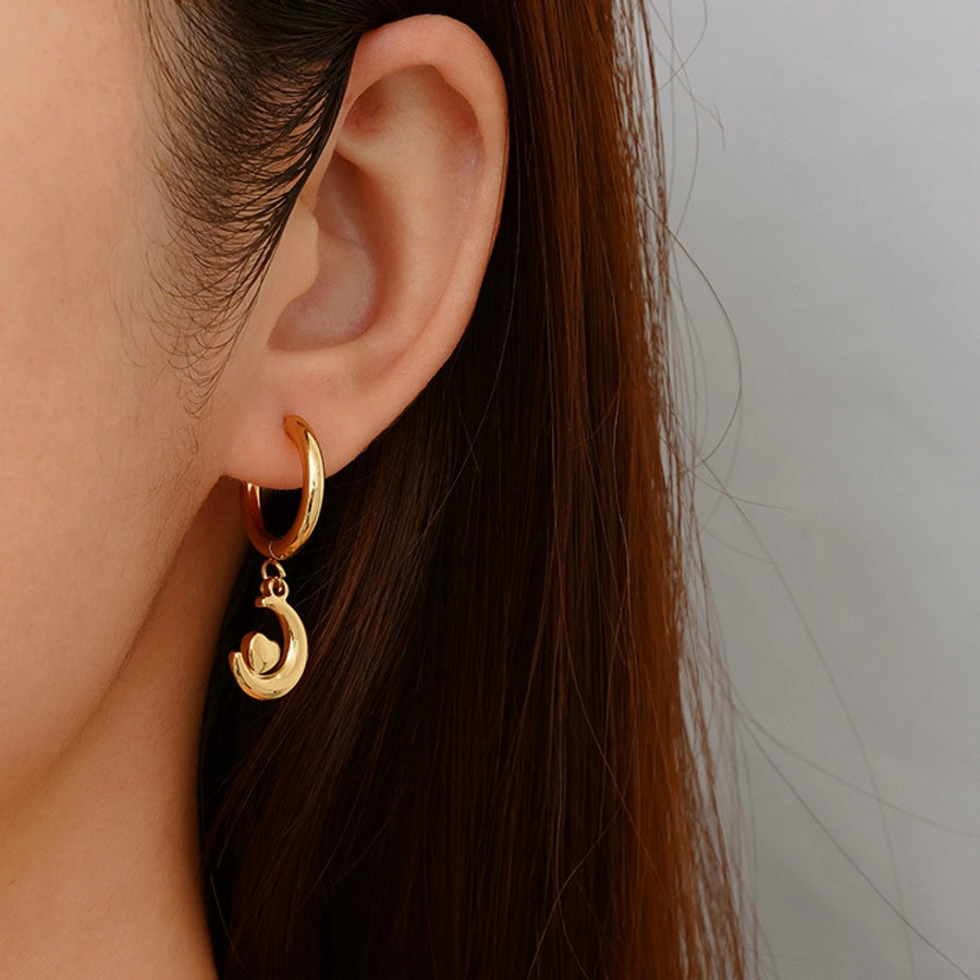 Geometric Star Spiral Drop Earrings [304 Stainless Steel,18K Gold Plated]