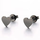 Flat Heart Stud Earrings [304 Stainless Steel, 18K Gold Plated]