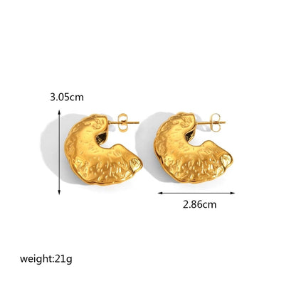 Brincos de desenhos de mistura [304 aço inoxidável, peito de ouro de 18k]