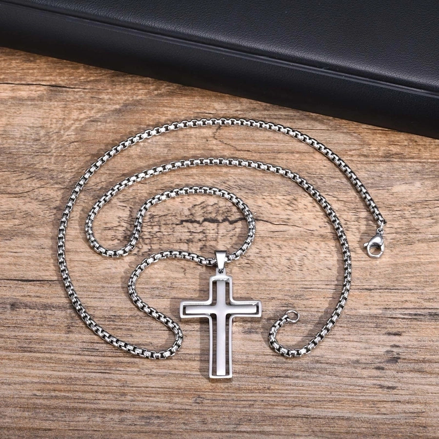 Classic Style Cross Pendant Necklace [304 Stainless Steel]