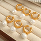 Pearl  Circle Drop Earrings [304 Stainless Steel,18K Gold Plated]