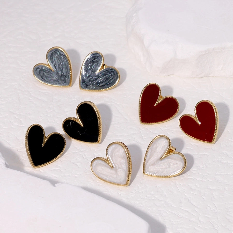 Heart Shape Plating  Stud Earrings [304 Stainless Steel,18K Gold Plated]