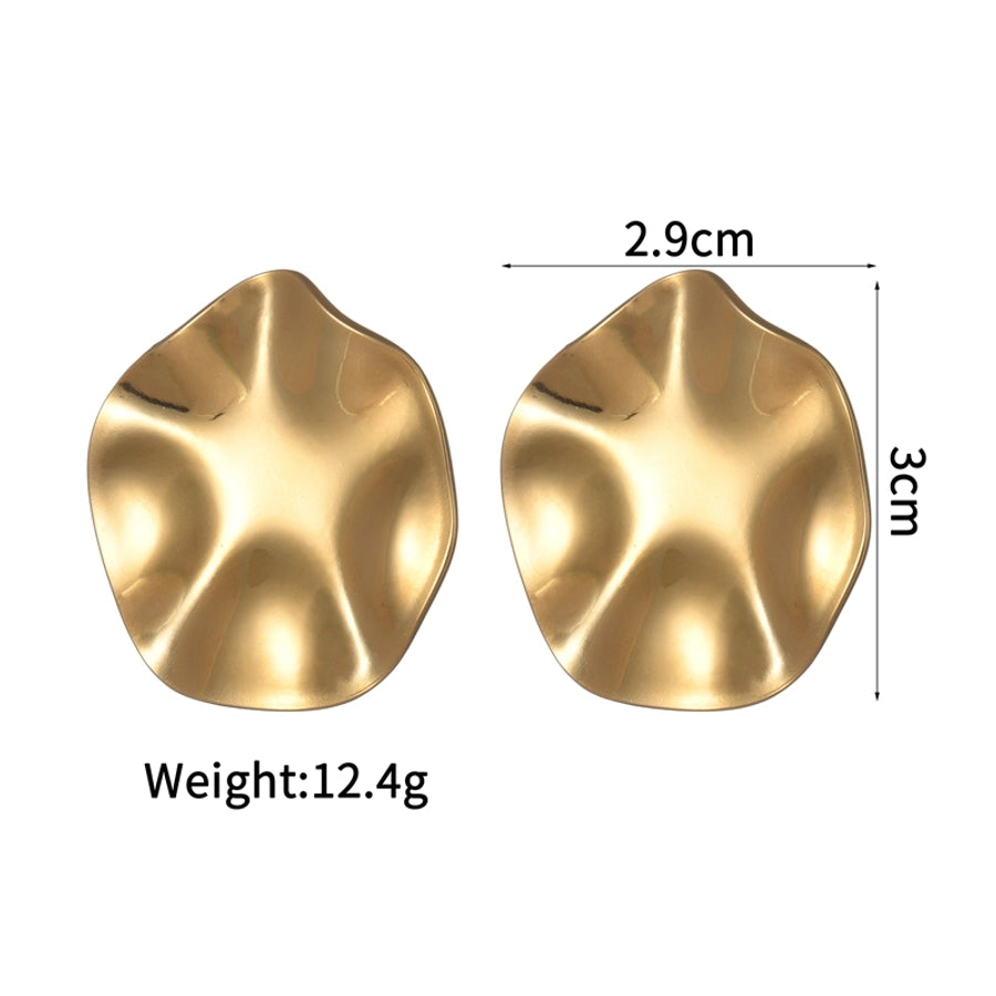 Irregular Round Earrings [304 Stainless Steel,18K Gold Plated]