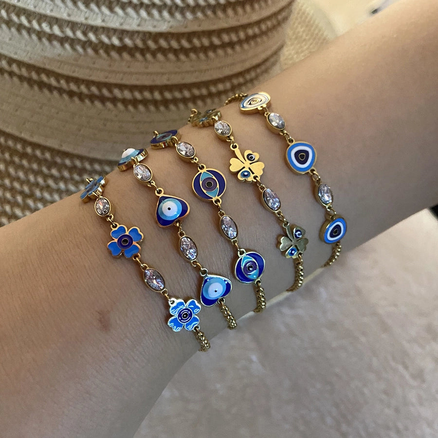 Devil'S Eye Symbols Bracelets [Stainless Steel,18K Gold Plated]