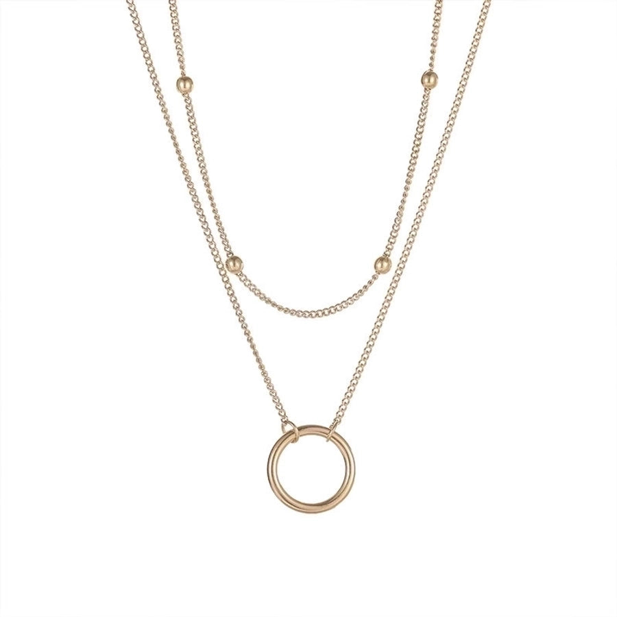 Round Layered Necklace [304 Stainless Steel]