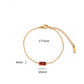 Rectangle  Zircon Bracelets [201,304 Stainless Steel,18K Gold Plated]