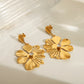 Mix Flower Earrings [304 Stainless Steel,18K Gold Plated]