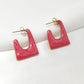 Geometric Enamel Colour Earrings [304 Stainless Steel]