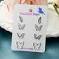 Butterfly Stud Earrings Set [304 Stainless Steel, 18K Gold Plated]