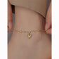 Heart Shape Artificial Rhinestones Anklet [304 Stainless Steel, 18K Gold Plated]