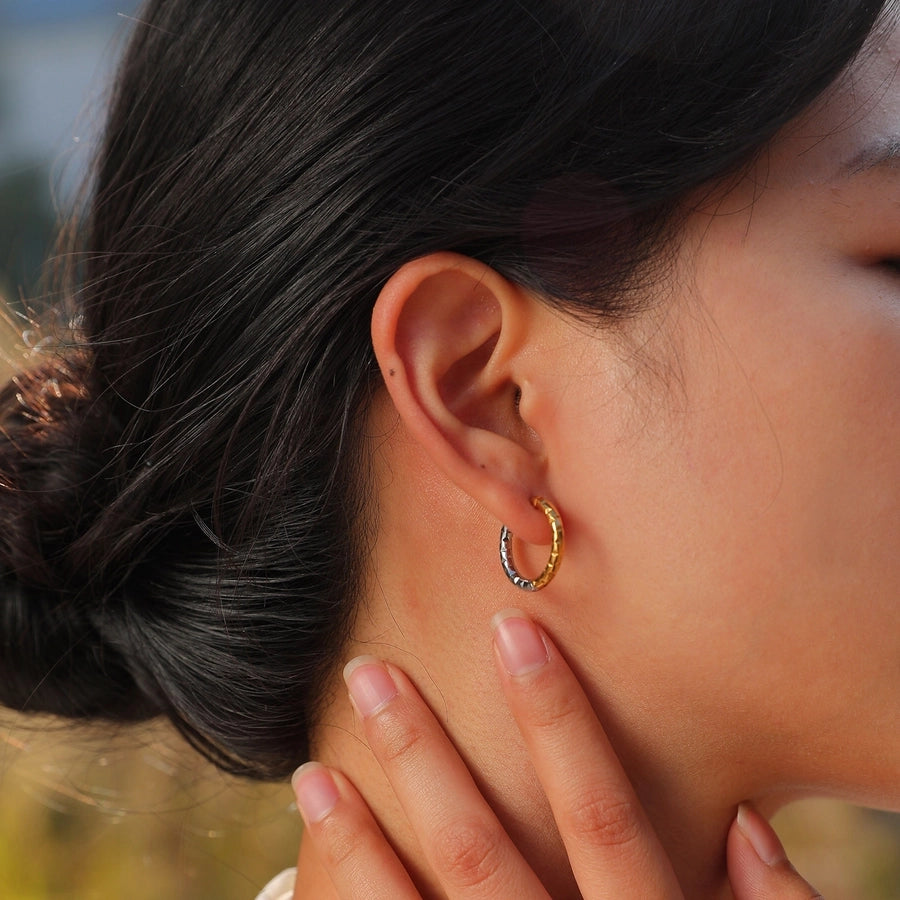 Color Block Solid Color Hoop Earrings [201 Stainless Steel,18K Gold Plated]