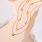 Heart Shape Hollow Double Layer Necklace [304 Stainless Steel,18K Gold Plated]