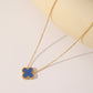 Four Leaf Clover Acrylic Necklace [304 Stainless Steel,18K Gold Plated]